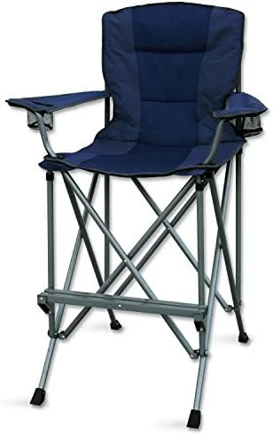 Extra Tall Folding Chair - Bar Height Director Chair For Camping, Home Patio And Sports - Portable And Collapsible With Footrest And Carrying Bag - Up To 300 Lbs Weight Capacity (Blue) - Image 6