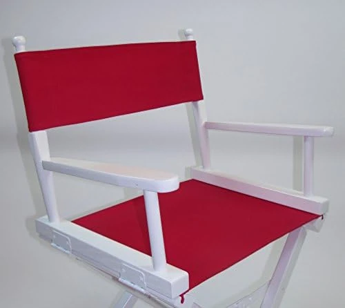 TLT Personalized Imprinted Gold Medal Contemporary 30" Bar Height White Frame Directors Chair - Pink - Image 14