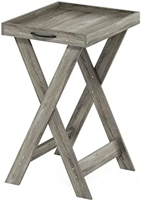 Furinno Classic Tray Table With Removable Tray, French Oak - Image 8