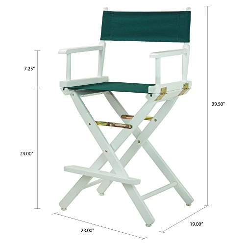Casual Home 24" Director's Chair White Frame With Hunter Green Canvas, Counter Height - Image 4
