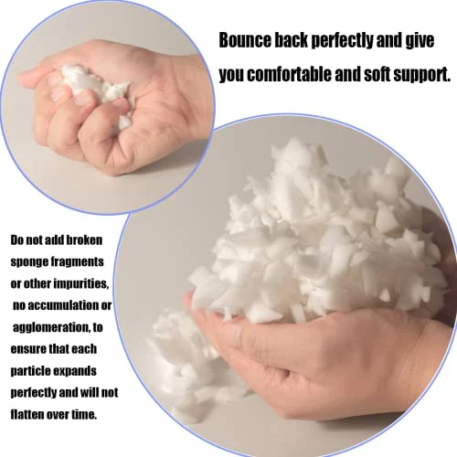 NiceLady Shredded Memory Foam Filling For Bean Bag Filler Foam Refill For Pillow Dog Beds Chairs Cushions And Arts Crafts, Added Gel Particles (White, 1 * 5 Pound) - Image 2