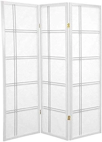 Oriental Furniture 5 Ft. Tall Double Cross Shoji Screen - Honey - 6 Panels - Image 5