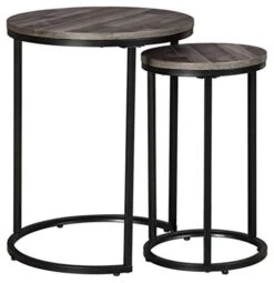 Signature Design By Ashley Briarsboro Urban Industrial Nesting Accent Table Set, 2 Count, Black & Gray