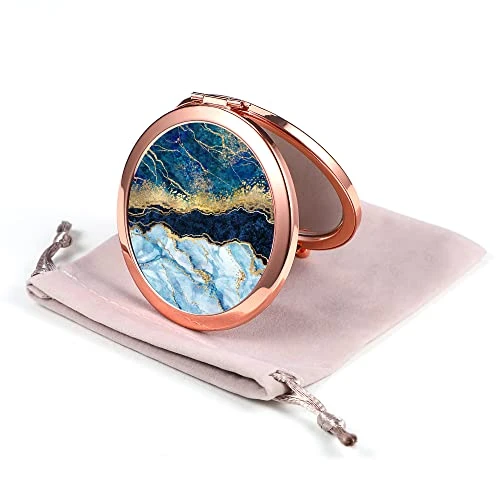 Dynippy Compact Mirror Rose Gold Makeup Mirror Folding Mini Pocket Mirror Portable Hand Mirror Double-Sided 2 X 1x Magnification For Woman Girls Great Gift (A-Butterflies Girl) - Image 12