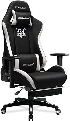 GTRACING Gaming Chair, Fabric Computer Chair, High Back Ergonomic Reclining Swivel Chair With Premium Breathable Cloth Cushion And Headrest&Lumbar Support (Dark) - Image 7