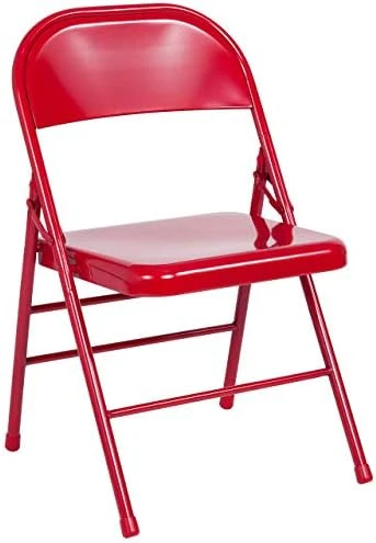 Flash Furniture 2 Pack HERCULES Series Triple Braced & Double Hinged Red Metal Folding Chair - Image 13