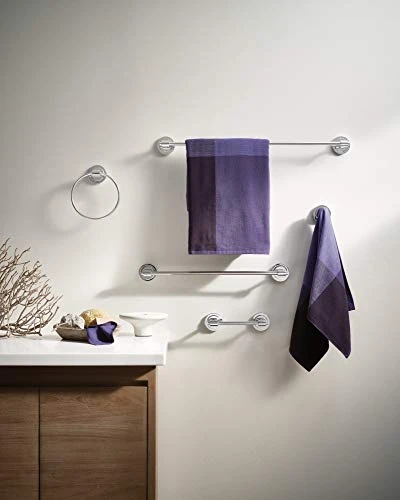 Moen DN0786CH Iso Bathroom Hand -Towel Ring, Chrome - Image 4