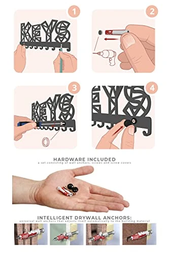 SirHoldeer Towel Hooks For Bathroom Wall Mounted, Towel Rack For Wall, Towel Holder For Bathroom Wall With Home Sweet Home Sign, Matte Black Bathroom Accessories, Heavy Duty Wall Hangers - Image 4