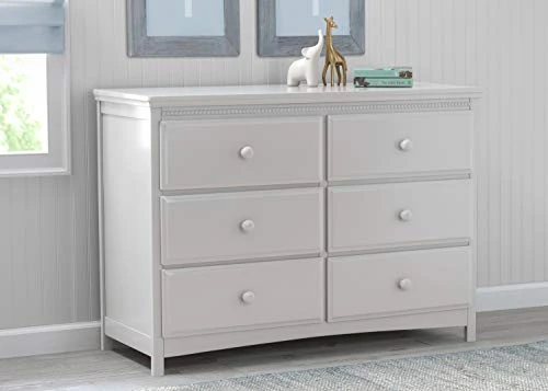 Delta Children Emerson 6 Drawer Dresser, Greenguard Gold Certified, Bianca White - Image 2
