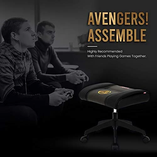 NEO CHAIR Licensed Marvel Multi-Use Stool W/Wheel : Video Game Stool Gaming Chair Stool Footstool Simple Chair Footrest Meeting Chair Swivel Height Adjustable (Iron Man Black) - Image 2
