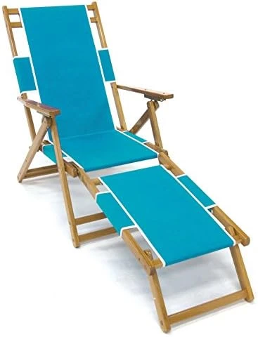 Frankford Umbrellas Heavy Duty Commercial Grade Oak Wooden Beach Chair Folding Wood Chaise Lounger - Image 12