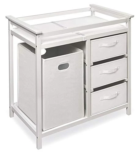 Modern Baby Changing Table With Laundry Hamper, 3 Storage Baskets, And Pad - Image 7