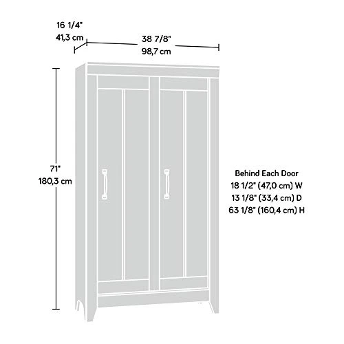 Sauder Adept Storage Wide Storage Cabinet, Craftsman Oak Finish - Image 3