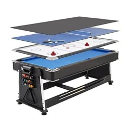 JFF Multi Game Table 3in1 Multi Game Table,Games With Billiards, Table Tennis, Hockey Table