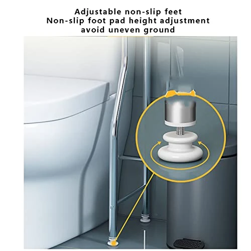 Toilet Rack ,Bathroom Organizer Over Toilet Rack, 3-Tier Stainless Steel Restroom Toilet Rack Space Saver Organizer Rack For Restroom, Bathroom Corner Stand Storage Organizer Accessories,Easy To Asse - Image 3