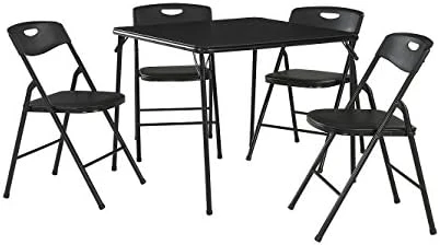 COSCO 5-Piece Folding Table And Chair Set, Black - Image 6