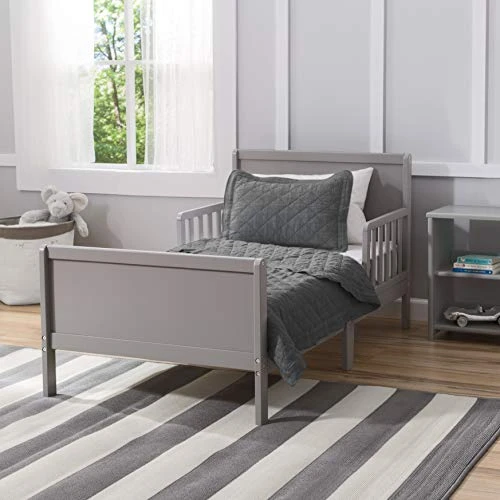 Delta Children Fancy Toddler Bed, Grey Twinkle Galaxy Dual Sided Recycled Fiber Core Crib And Toddler Mattress (Bundle) - Image 2