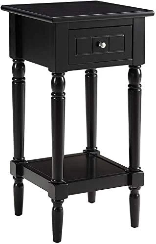 Convenience Concepts French Country Khloe 1 Drawer Accent Table With Shelf, Wirebrush Dark Gray - Image 3