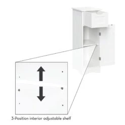 RiverRidge, White Ashland Slim Cabinet With Drawer, Size