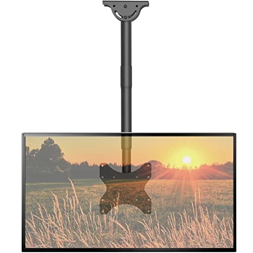 WALI TV Ceiling Mount Adjustable Bracket Fits Most LED, LCD, OLED And Plasma Flat Screen Display 23 To 43 Inch, Up To 110 Lbs, VESA 200x200mm (CM2343), Black
