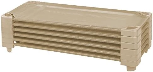 ECR4Kids Stackable Kiddie Cot, Standard Size, Classroom Furniture, Ready-To-Assemble, Sand, 6-Pack - Image 10