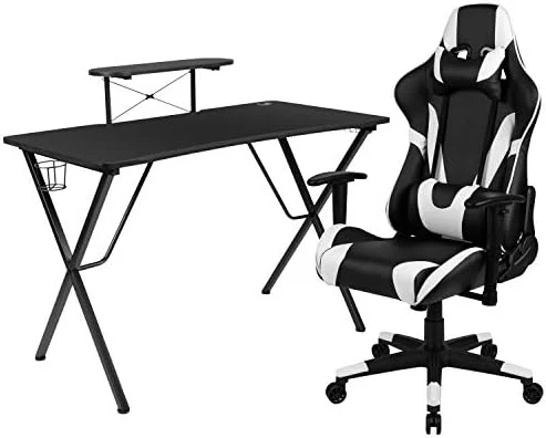 Flash Furniture Red Gaming Desk With Cup Holder/Headphone Hook & Red Reclining Back/Arms Gaming Chair With Footrest - Image 13