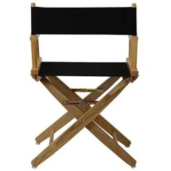 American Trails Extra-Wide Premium 18" Director's Chair Natural Frame With Black Canvas