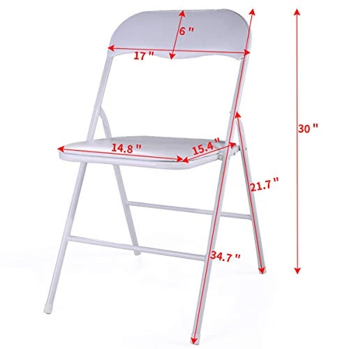 LAZYMOON 5-Pack Plastic Folding Chairs Wedding Banquet Seat Premium Party Event Chair White - Image 3