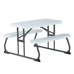 Lifetime Kid's Picnic Table, White And Black