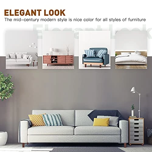 Wood Furniture Legs,4 Inches Replacement Sofa Legs Set Of 4,Improve Wiggle,Premium Wooden Couch Legs For Sofa, Armchair,Cabinet And More - Image 3