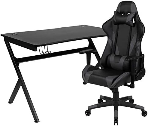Flash Furniture Red Gaming Desk With Cup Holder/Headphone Hook & Red Reclining Back/Arms Gaming Chair With Footrest - Image 7
