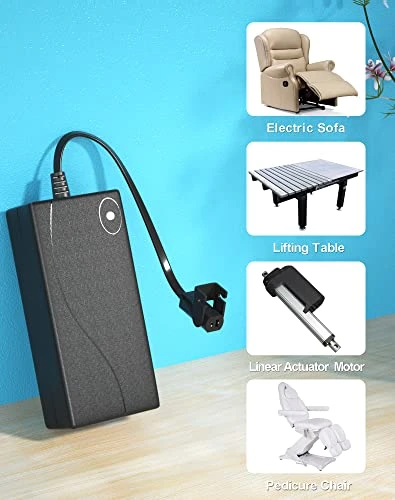 Power Recliner Power Supply, AC/DC Switching Power Supply Transformer 2-pin 29V/24V 2A Adapter With AC Power Cord For Lift Chair Or Power Recliner Limoss OKIN - Image 4