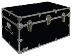 C&N Footlockers UnderGrad Storage Trunk - College Dorm Chest - Durable With Lid Stay - 32 X 18 X 16.5 Inches (Black)