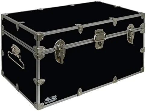 C&N Footlockers UnderGrad Storage Trunk - College Dorm Chest - Durable With Lid Stay - 32 X 18 X 16.5 Inches (Black) - Image 5