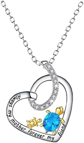 HYUIYYEAA Open Necklace Gift Heart Simple Ladies Necklace Design Shape Necklace Inlaid Pendant Necklaces & Pendants Necklaces Bulk (Silver, One Size) - Image 5