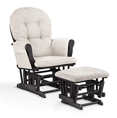 REJOICE HOME Atoll Glider With Ottoman, Black/Beige - Image 3