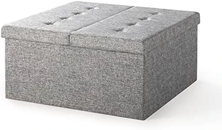 Otto & Ben Top Tufted Folding Faux Leather Trunk Bench Foot Rest, 30 Inch, Black - Image 7