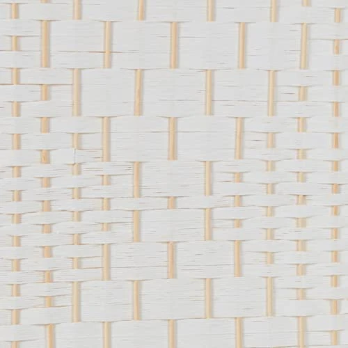 Oriental Furniture 6 Ft. Tall Diamond Weave Fiber Room Divider - White - 4 Panel - Image 4