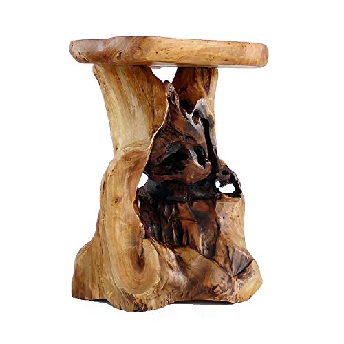 WELLAND Cedar Root Wood Log Side Table, End Table, Rustic Primitive Natural Live Edge - Image 2