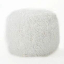 GDFStudio Lycus Faux Fur Bean Bag Chair (White)