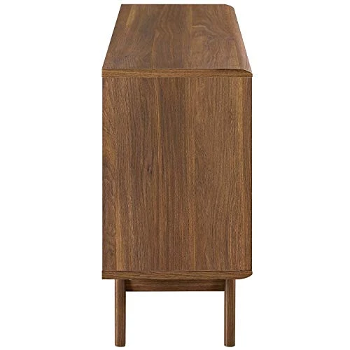 Modway Render Mid-Century Modern Two-Tier Display Stand In Walnut - Image 3