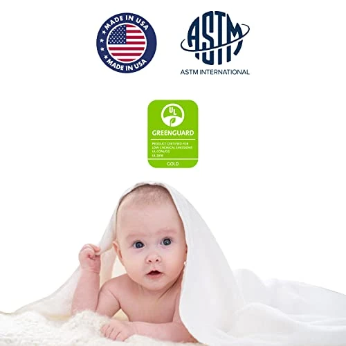 Dream On Me Baby Trend Nursery Center 3" Fiber Playmat With Square Corners, Greenguard Gold Certified, Water Proof Cover, Easy Maintenance, Environment Safe Playmat - Image 2