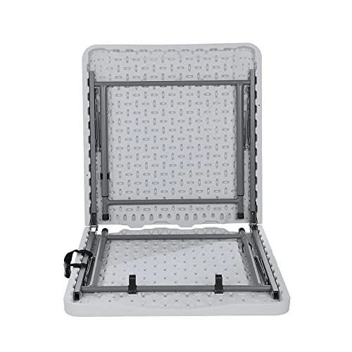 Lakhow 122CZ Folding Tables Camping Table 4FT Adjustable Height( 49/61/74CM) Portable Dining Table Party,Height Adjustable Craft Camping And Utility Folding Table,White Granite - Image 4