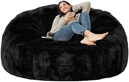 Taotique Giant Bean Bag Chair Cover(Cover Only, No Filler) Soft Faux RH Fur Sofa Bed Cover Washable Bean Bag Couch Cover For Adult And Kids With Liner - Image 8