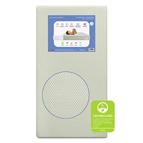 Delta Children Twinkle Galaxy Dual Sided Crib And Toddler Mattress - Premium Sustainably Sourced Fiber Core - Waterproof - GREENGUARD Gold Certified (Non-Toxic) - 7 Year Warranty - Made In USA - Image 7