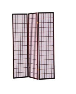 ACME 02277 Naomi 3-Panel Wooden Screen, Cherry Finish