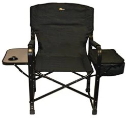 Faulkner 49580 El Capitan Folding Director Chair With Tray And Cooler Bag, Black