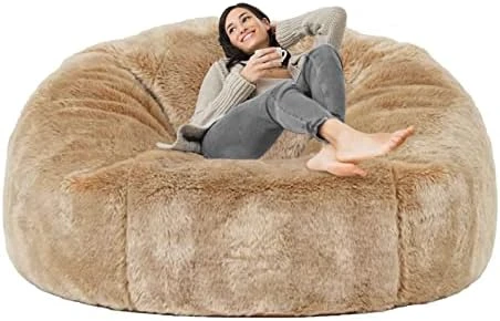 Taotique Giant Bean Bag Chair Cover(Cover Only, No Filler) Soft Faux RH Fur Sofa Bed Cover Washable Bean Bag Couch Cover For Adult And Kids With Liner - Image 10