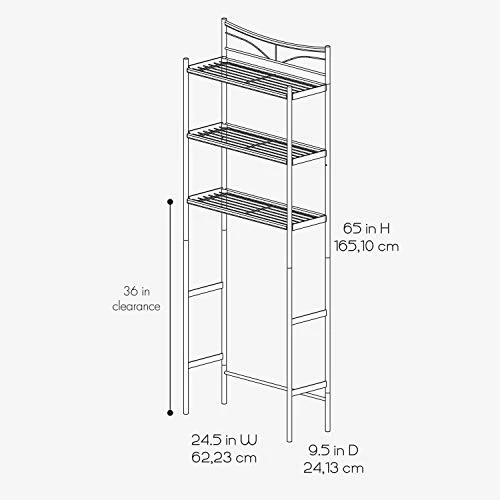 Zenna Home No Tools SlideFit Over The Toilet Bathroom Spacesaver, Bronze - Image 3