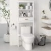 OQSC Bathroom Shelf Over The Toilet X- Frame Bathroom Organizer With 1 Drawer And Open Shelves Bathroom Space Saver(White)